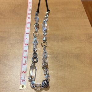 Chico's Silver and Clear Beaded Necklace